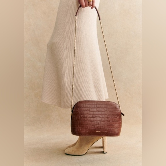 Sezane VICTOR BAG CAMEL CROCO PRINT - Picture 3 of 4